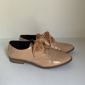 Abound  Oxford Shoes Patent Leather Nude Velvet Laces  Size 9.5 Women’s